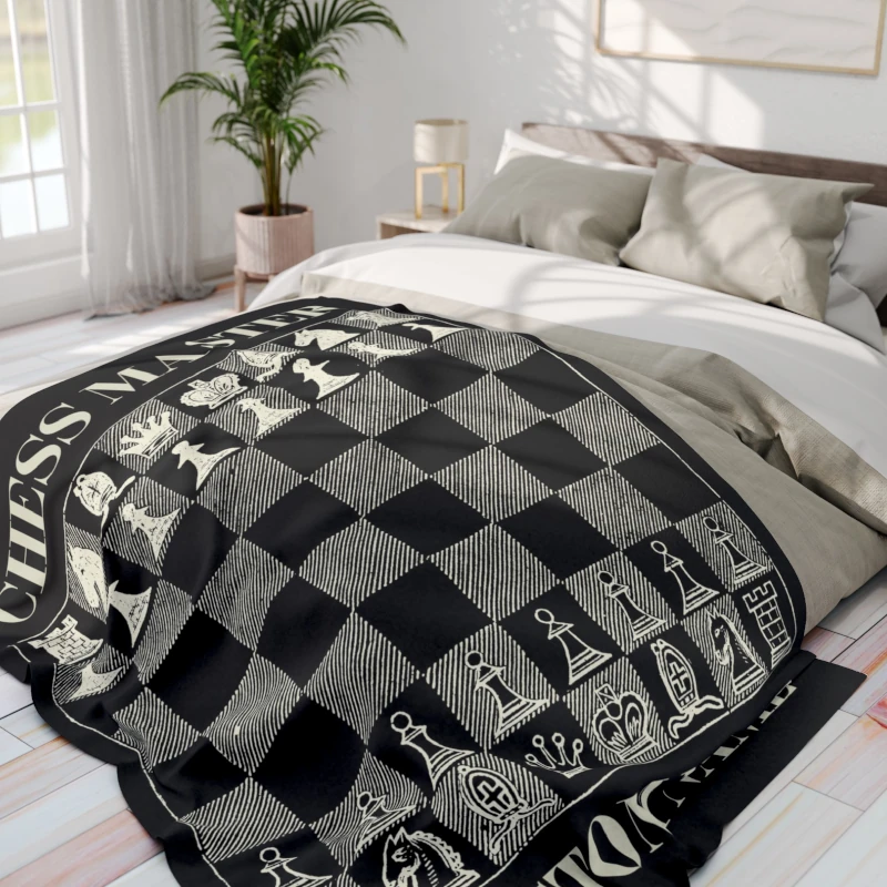 Chess Master blanket on a bed